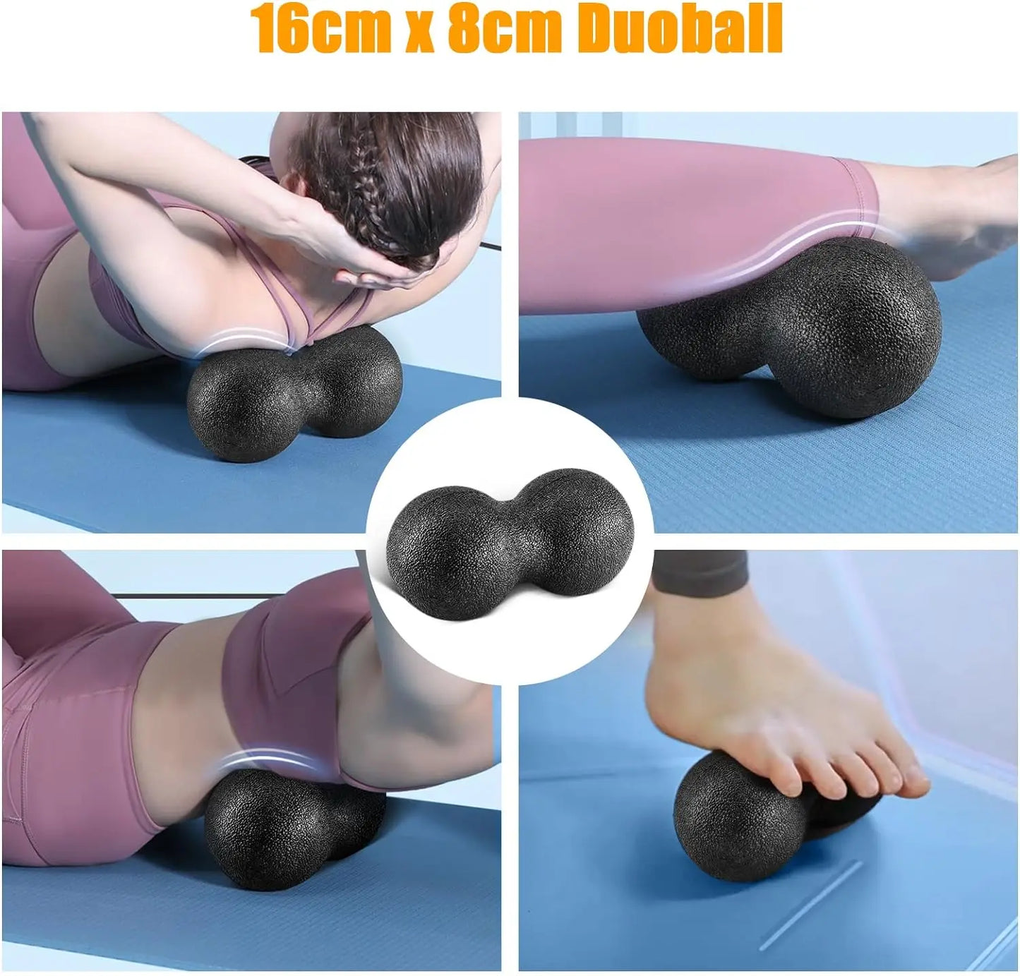 Foam Fascia Roller Set Fitness Yoga Massage Balls Kit Athletic Massage Tool for Back Stretching, Yoga, Pilates, Post Workout