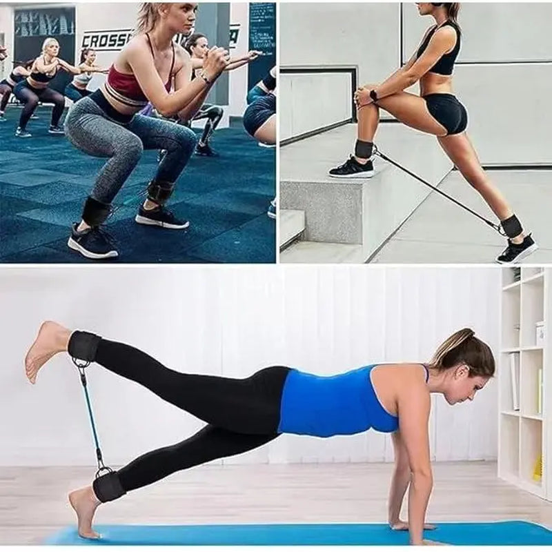 Ankle Resistance Bands, Ankle Resistance Bands with Cuffs, Ankle Bands for Exercise, Hip Exercise Equipment for Hip Training with Kickbacks, Hip Lift Bands, Leg and Hip Fitness Training