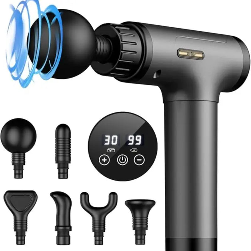 Handheld Electric Fascia Massager Gun Massage Devices Neck , Handheld Mini Massager Gun Contains 6 Massage Head,Quiet Portable Comfort, Dealsforyoudays