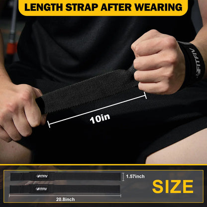 FITFIV Lifting Straps for Weightlifting, Lifting Wrist Straps for Gym Strength Training, Neoprene-Padded Wrist Cushion - Men & Women Lifting Straps