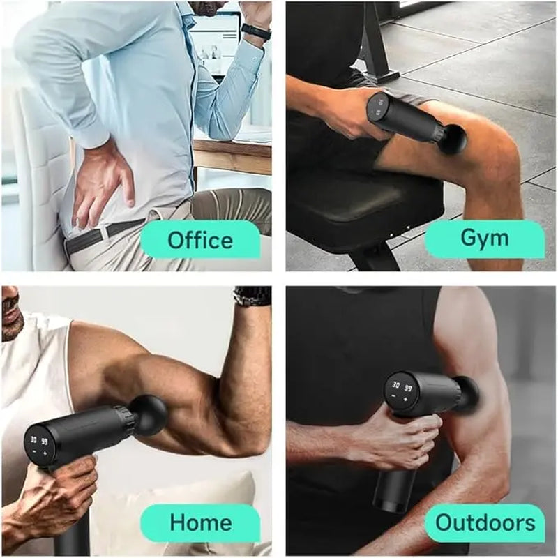 Handheld Electric Fascia Massager Gun Massage Devices Neck , Handheld Mini Massager Gun Contains 6 Massage Head,Quiet Portable Comfort, Dealsforyoudays