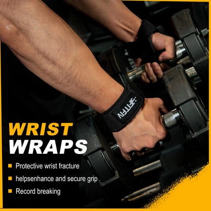 FITFIV Lifting Straps for Weightlifting, Lifting Wrist Straps for Gym Strength Training, Neoprene-Padded Wrist Cushion - Men & Women Lifting Straps