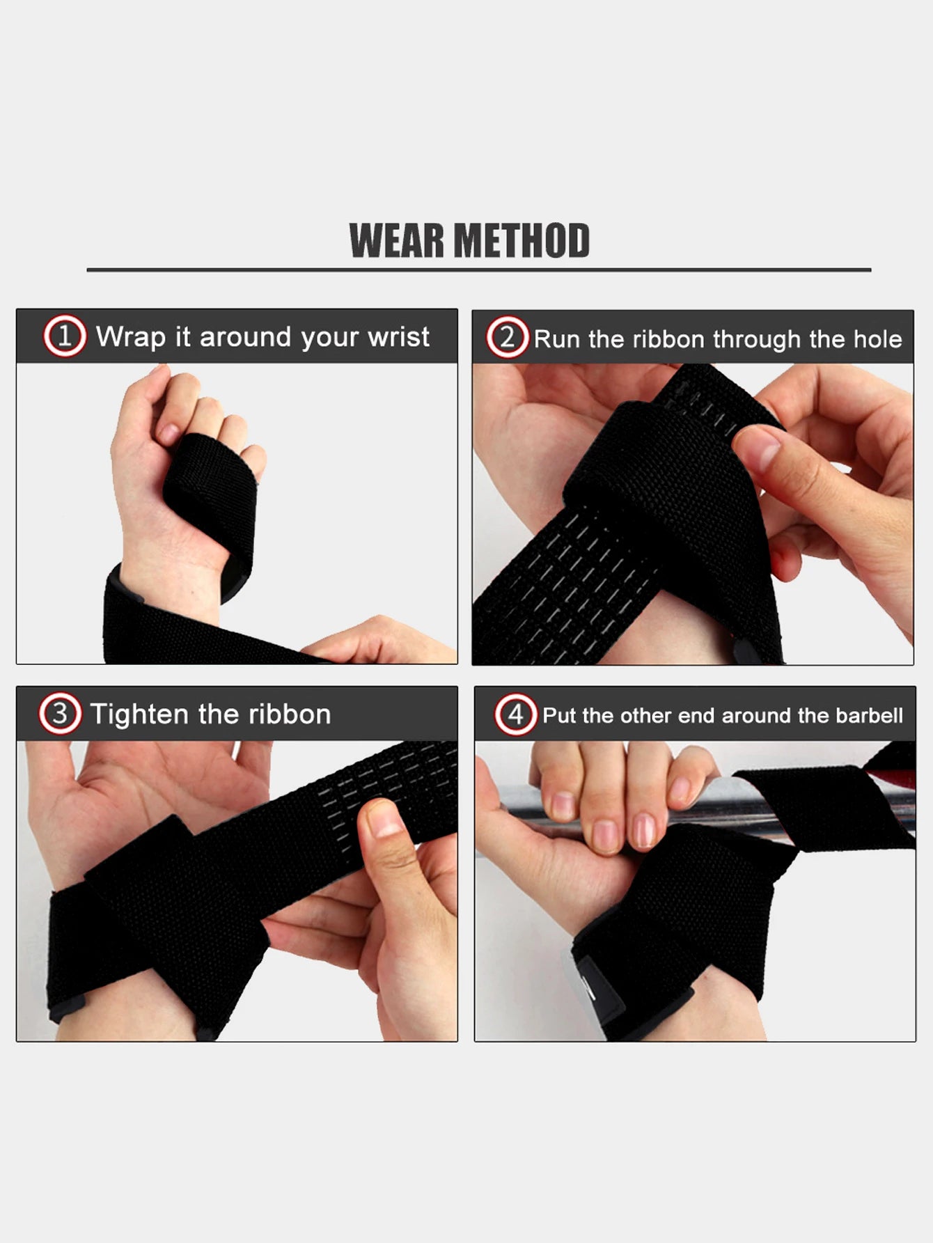 1Pair Adjustable Wrist Wrap, Elastic Wrist Guard, Wrist Protection Band for Weight Lifting, Crossfit, Powerlifting, Strength Tra
