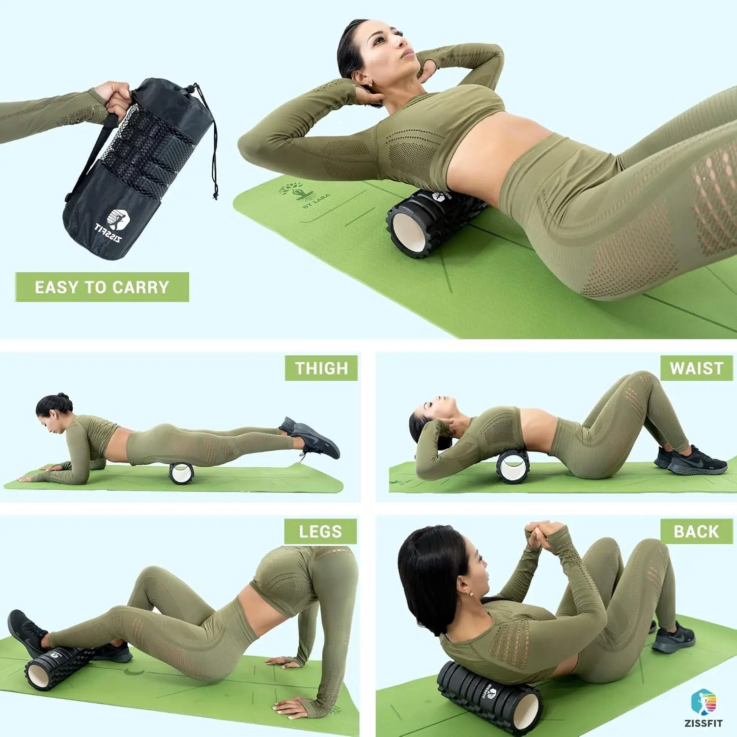 Foam Roller - Medium Density Deep Tissue Massager for Muscle Massage and Myofascial Trigger Point Release, Multicolor