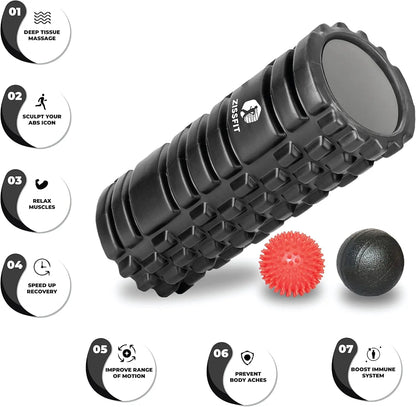 Foam Roller - Medium Density Deep Tissue Massager for Muscle Massage and Myofascial Trigger Point Release, Multicolor