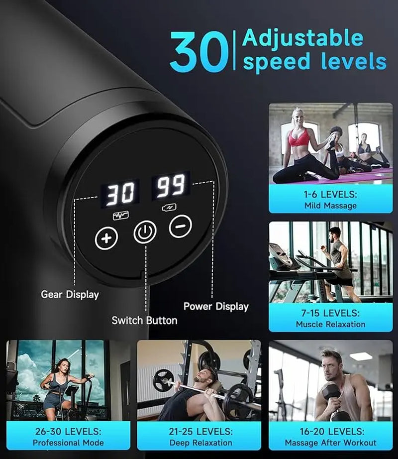 Handheld Electric Fascia Massager Gun Massage Devices Neck , Handheld Mini Massager Gun Contains 6 Massage Head,Quiet Portable Comfort, Dealsforyoudays