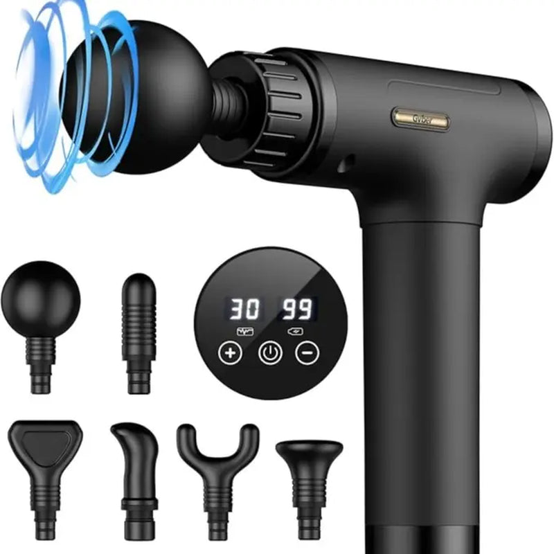 Handheld Electric Fascia Massager Gun Massage Devices Neck , Handheld Mini Massager Gun Contains 6 Massage Head,Quiet Portable Comfort, Dealsforyoudays