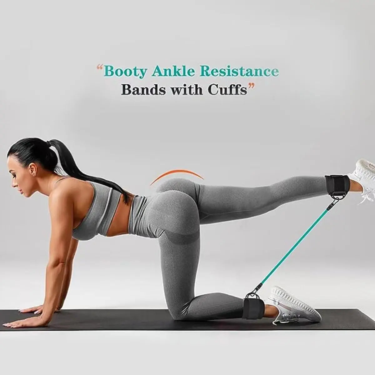 Ankle Resistance Bands, Ankle Resistance Bands with Cuffs, Ankle Bands for Exercise, Hip Exercise Equipment for Hip Training with Kickbacks, Hip Lift Bands, Leg and Hip Fitness Training
