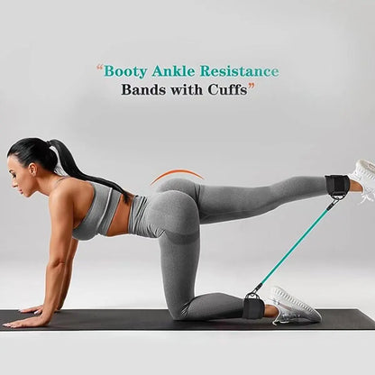 Ankle Resistance Bands, Ankle Resistance Bands with Cuffs, Ankle Bands for Exercise, Hip Exercise Equipment for Hip Training with Kickbacks, Hip Lift Bands, Leg and Hip Fitness Training