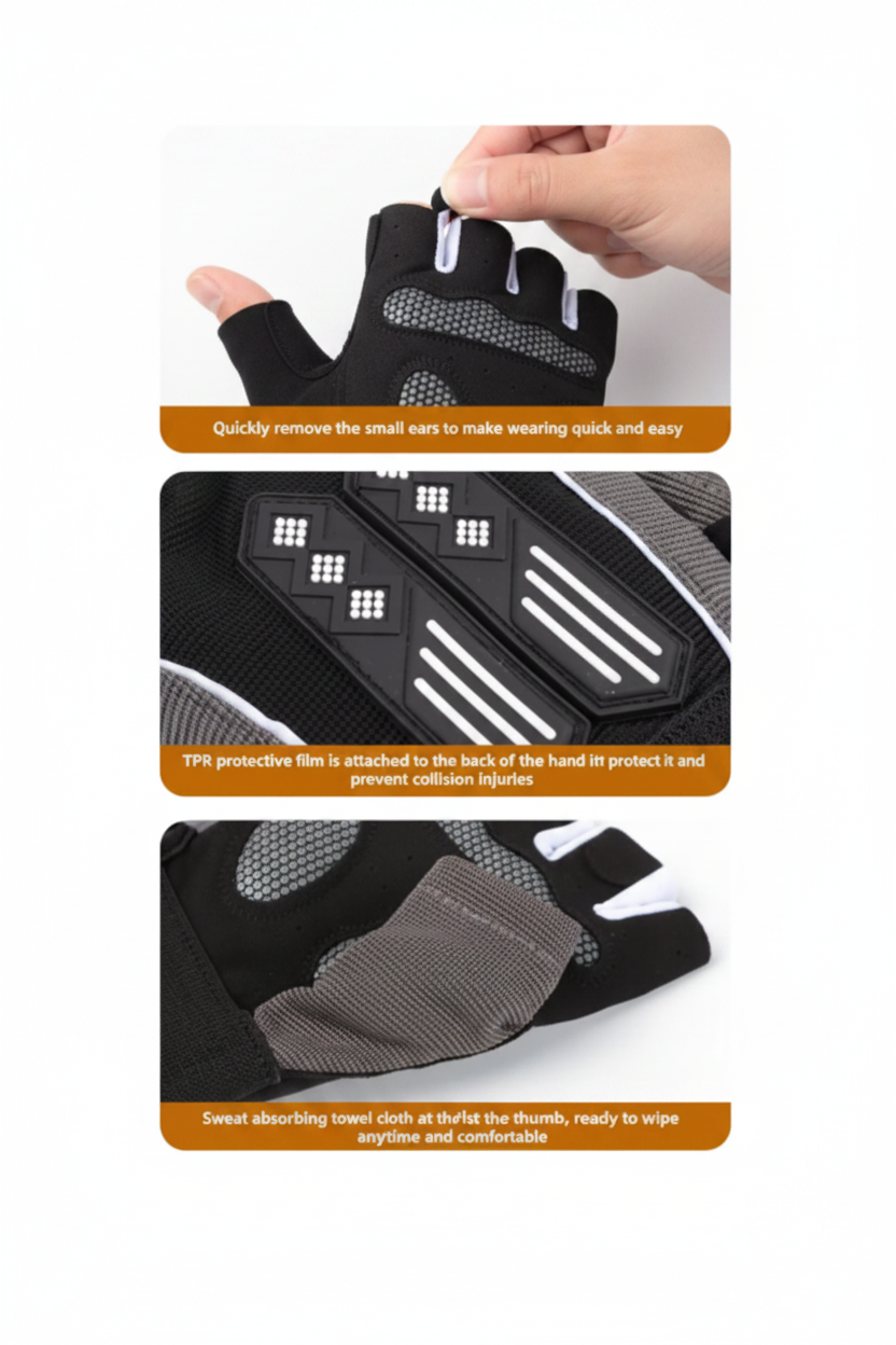 Gym Gloves with Wrist Support & Anti-Slip Grip