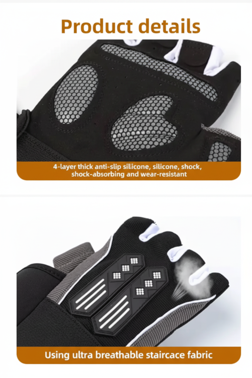 Gym Gloves with Wrist Support & Anti-Slip Grip